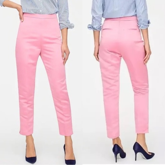 J. Crew Pants - NWT J Crew Women's Soft Rose High Rise Cigarette Pant in Satin